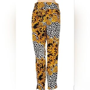 New York & Company Gold and Black Patterned Skinny Pants